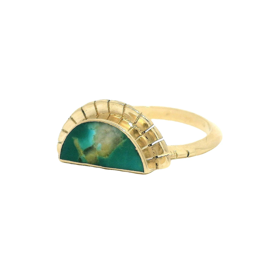 Selene Gold Green Turquoise Ring — Young in the Mountains Trunk Show