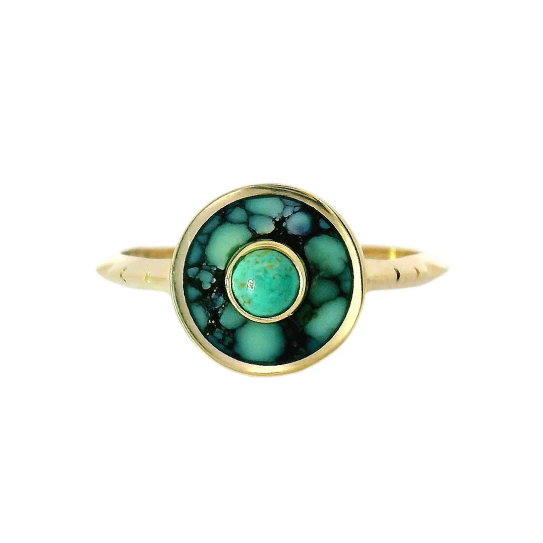 Double Green Turquoise Cerclen Ring — Young in the Mountains Trunk Show