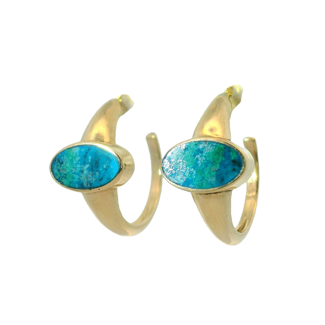 Polaris Earrings - Chrysocolla — Young in the Mountains Residency