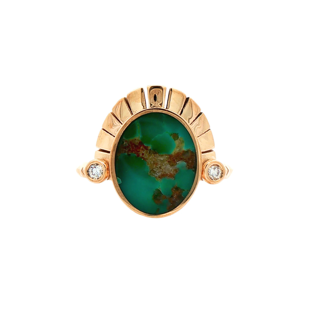 The Reina Ring - Green Turquoise — Young in the Mountains Residency