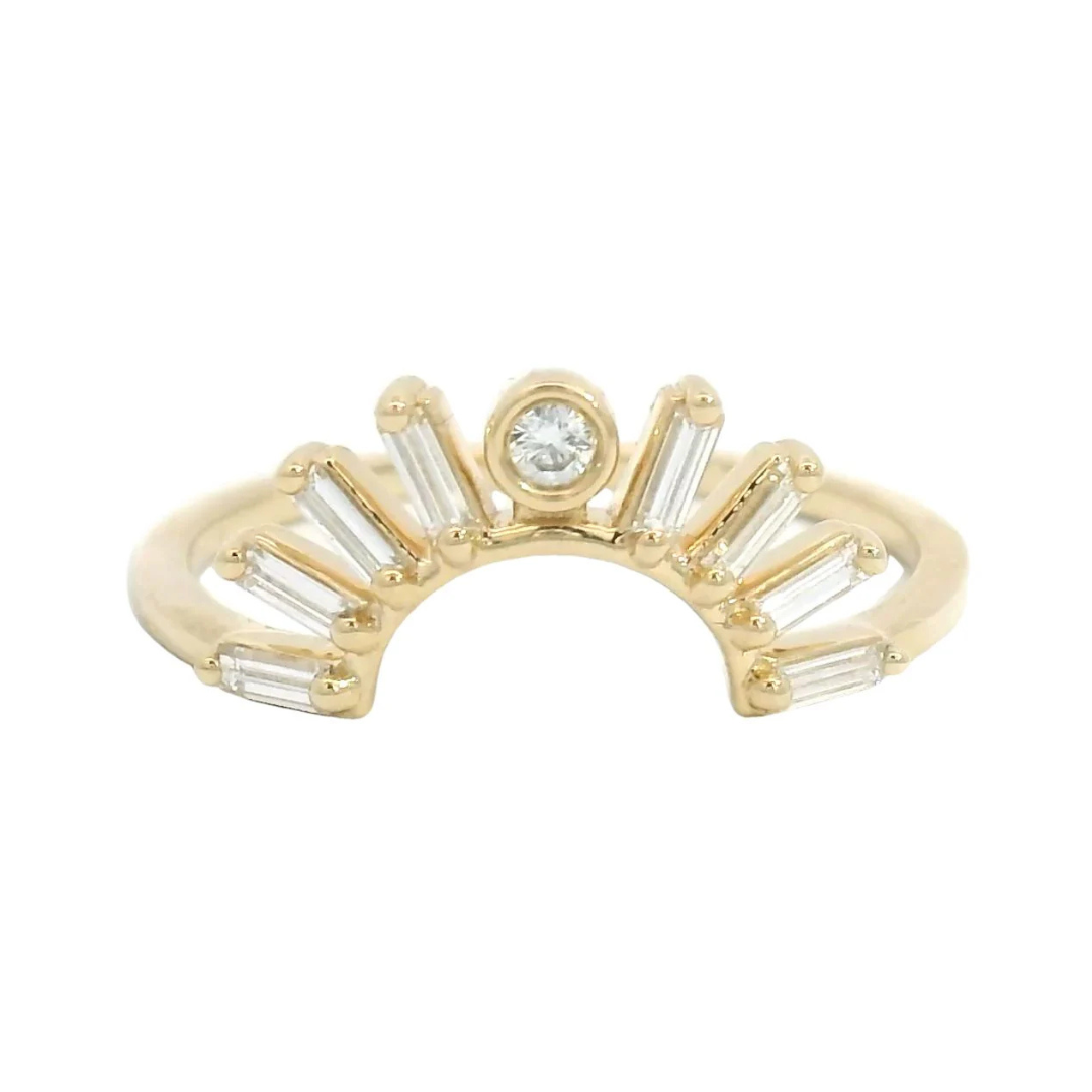 Rising Sol Baguette Diamond Crown — Commitment, Curated