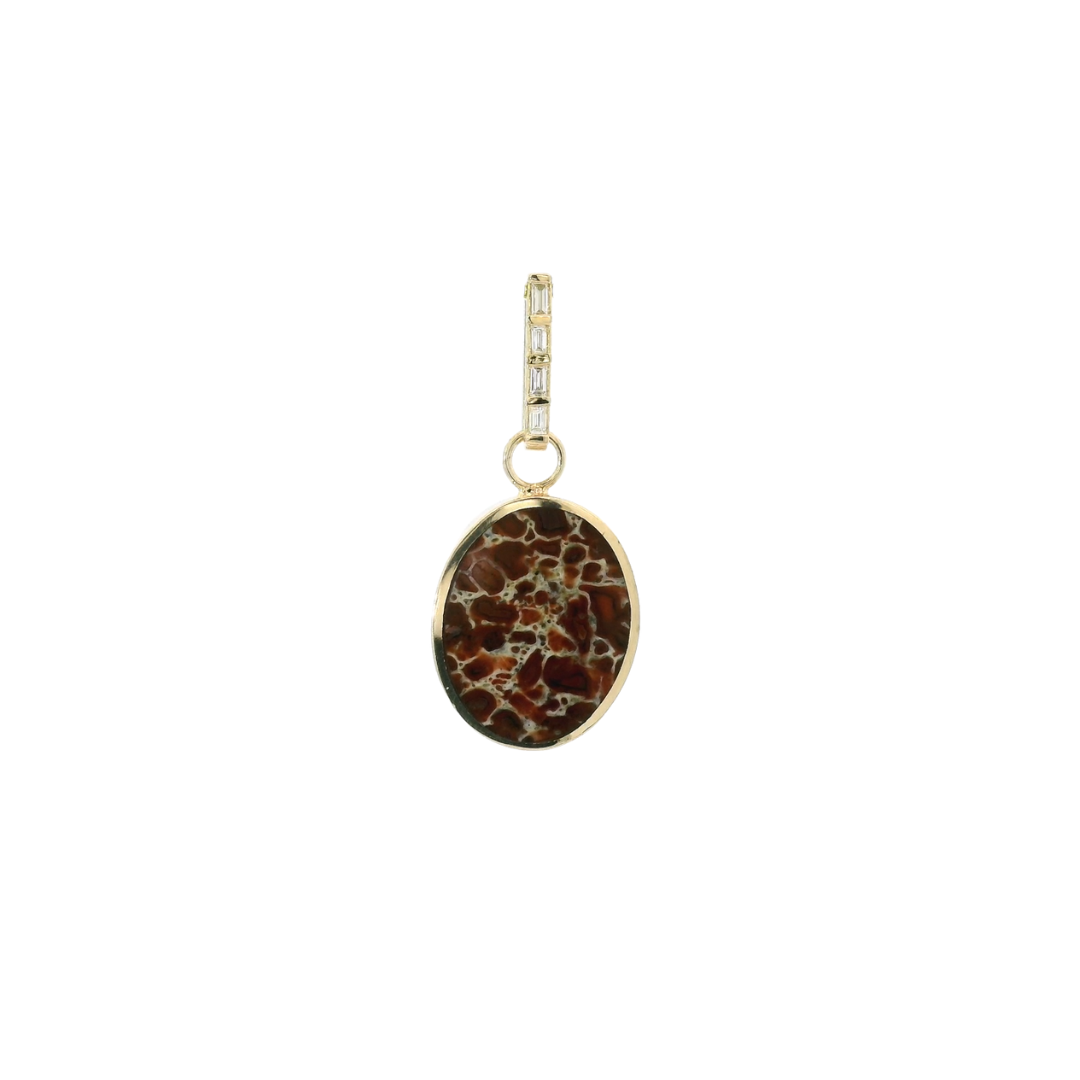 Large Reversible Dinosaur Bone & Black Jade Pendant — Young in the Mountains Trunk Show