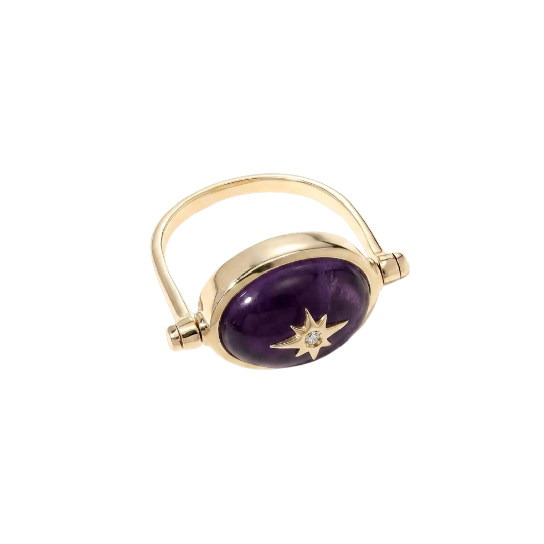 Amethyst Spinning Star Ring — Zahava Heirlooms Trunk Show