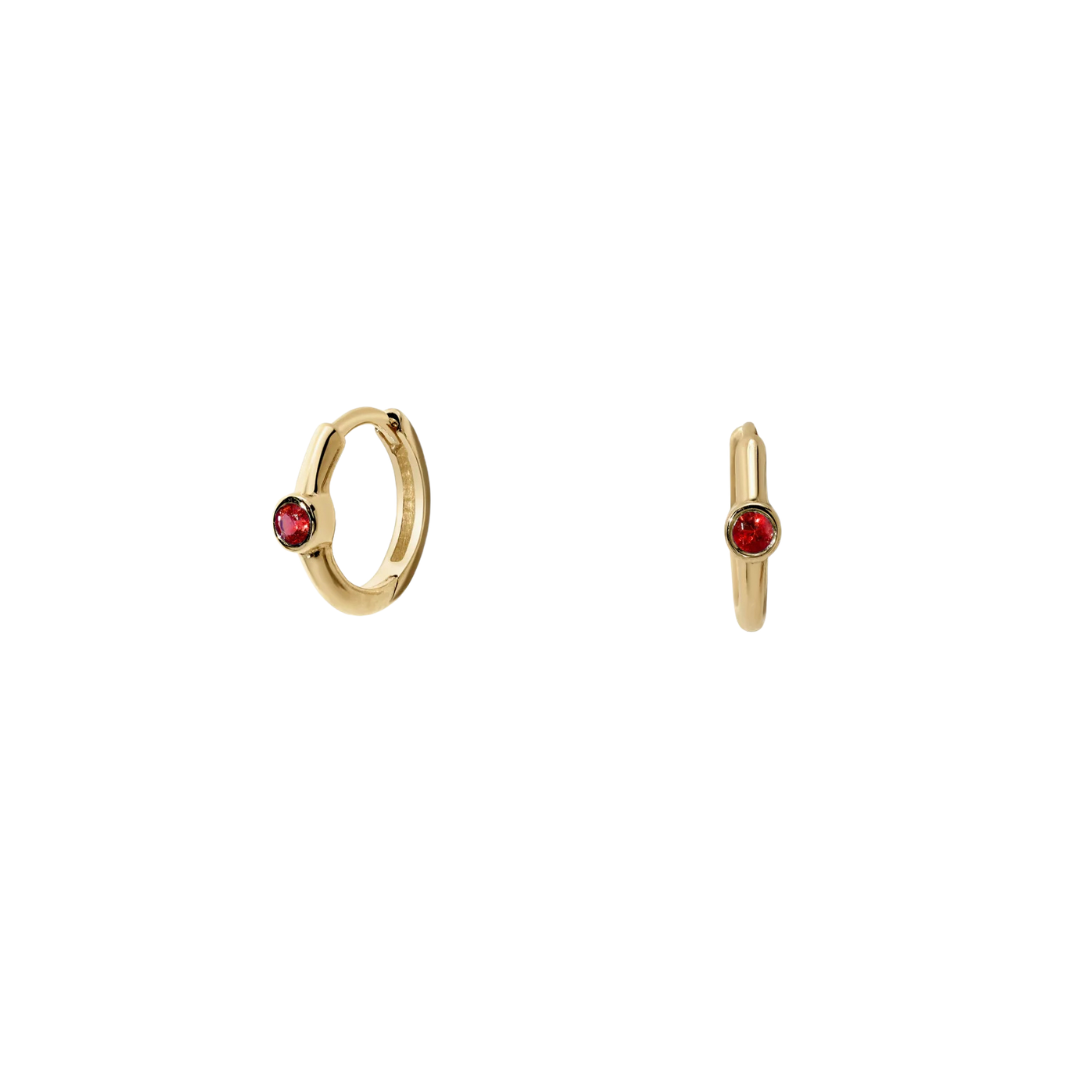 Ruby Romy Huggie Hoops — Zahava Heirlooms Trunk Show