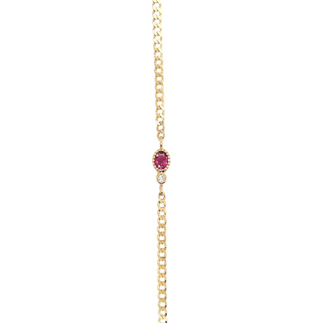 Mini Olympia Oval Pink Sapphire Bracelet — Zahava Heirlooms Trunk Show