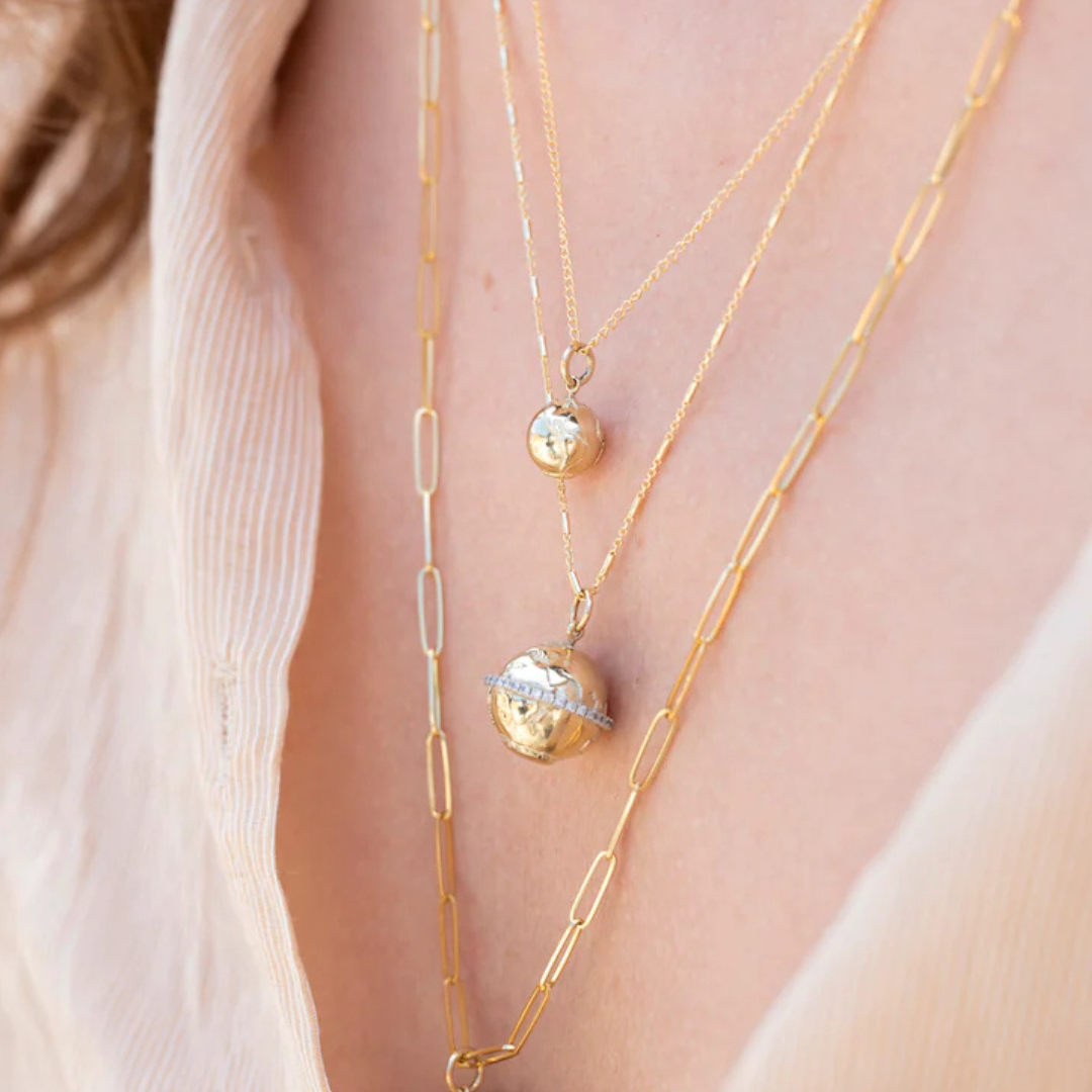Medium Pavé Atlas Charm - Zahava Heirlooms Trunk Show