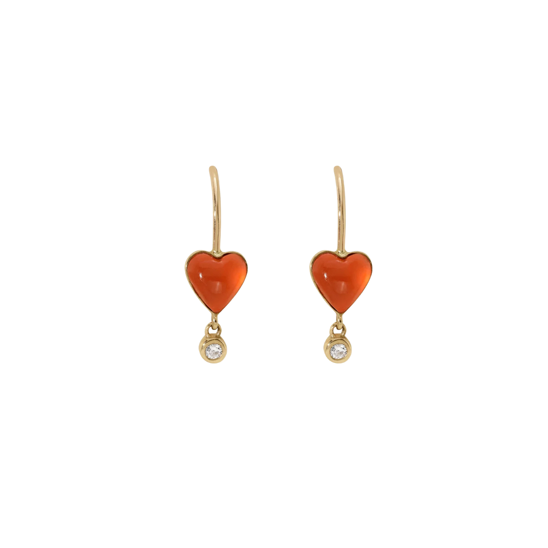 Byrdie Carnelian Heart Earrings