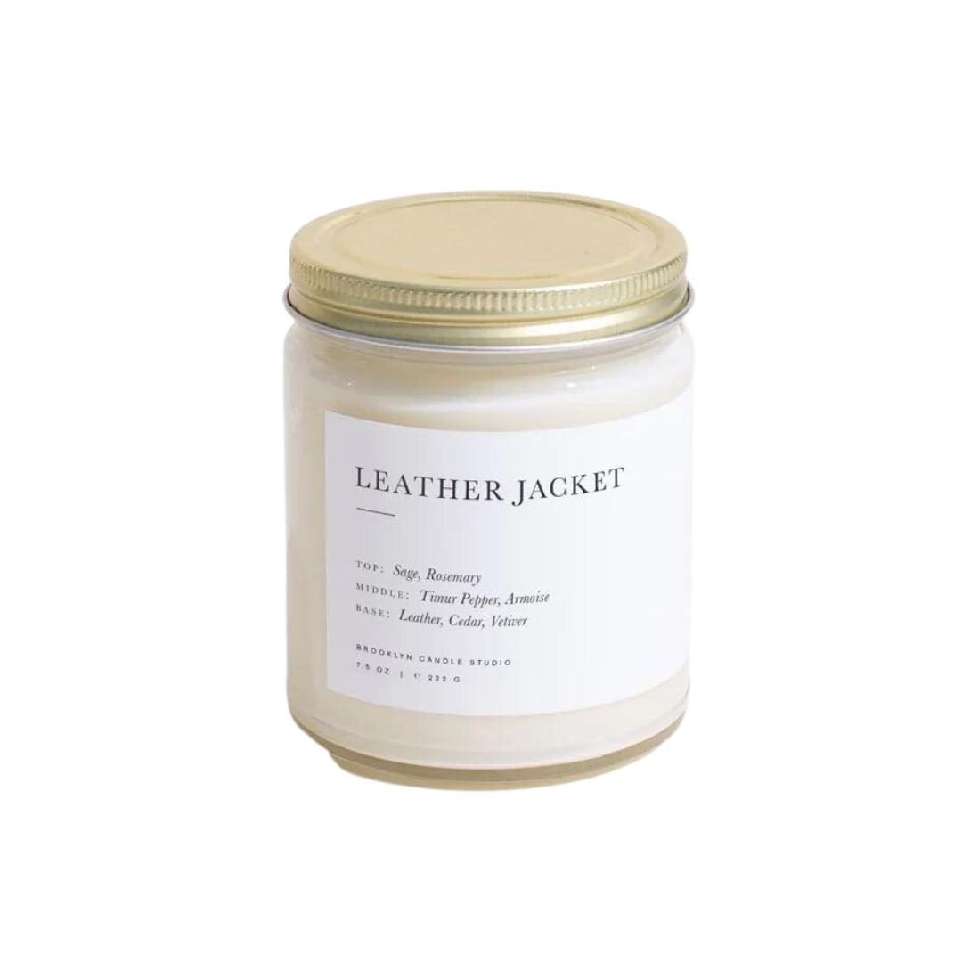 Leather Jacket Minimalist Candle