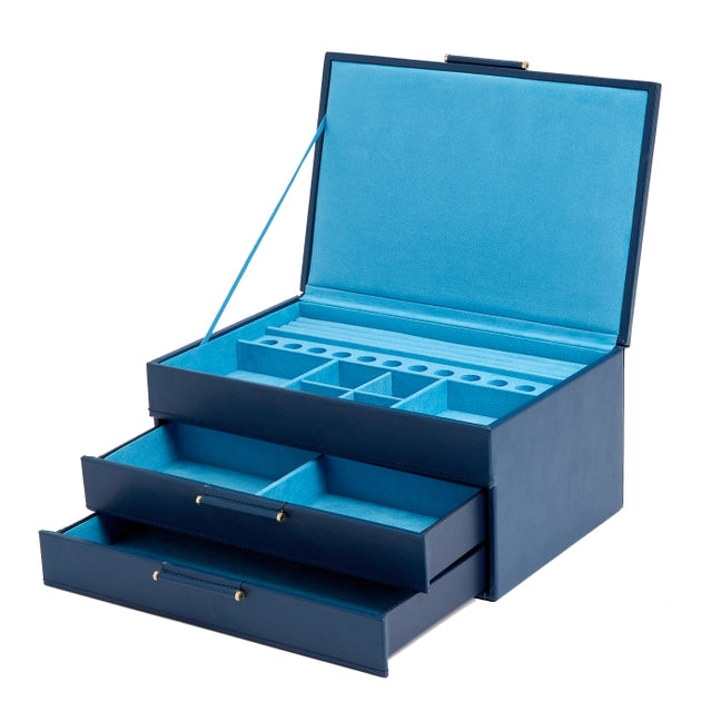 Sophia Jewelry Box with Drawers - Indigo