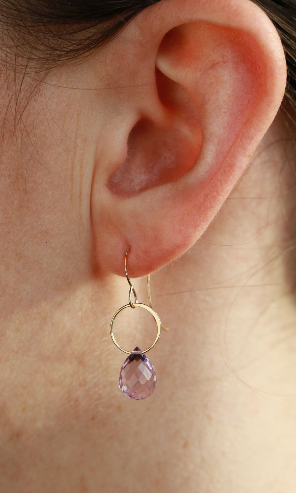 Rose Amethyst Single Drop Earrings - Melissa Joy Manning Residency