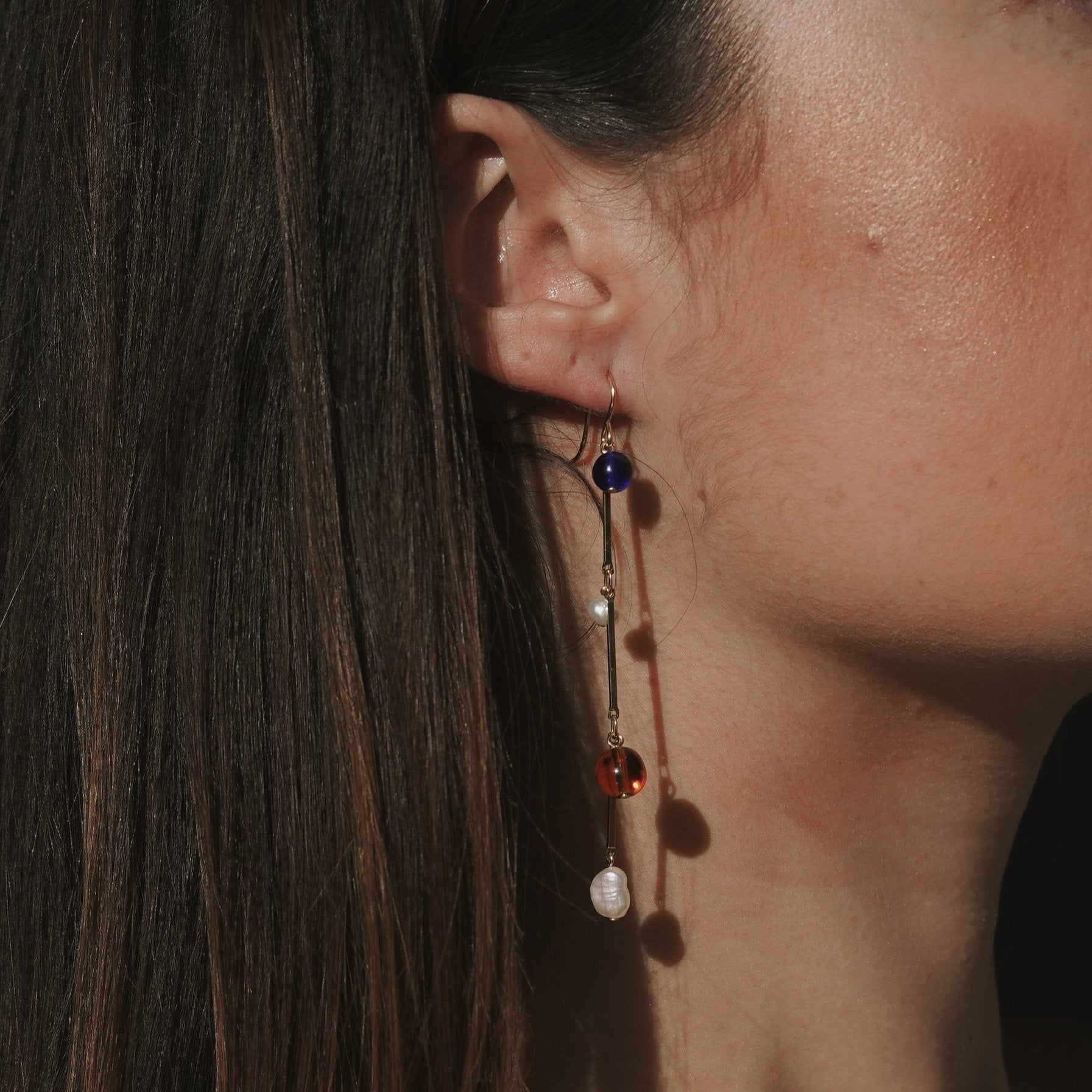 Fête Earrings - Blue 3"