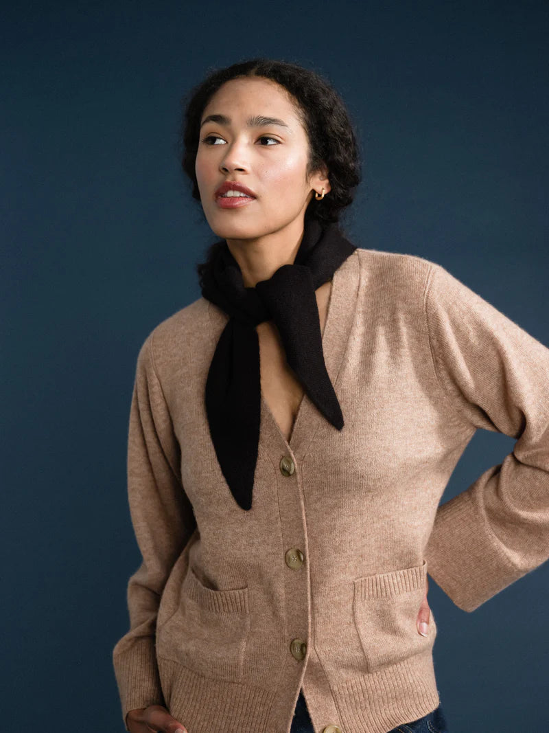 Cashmere Triangle Scarf — Black