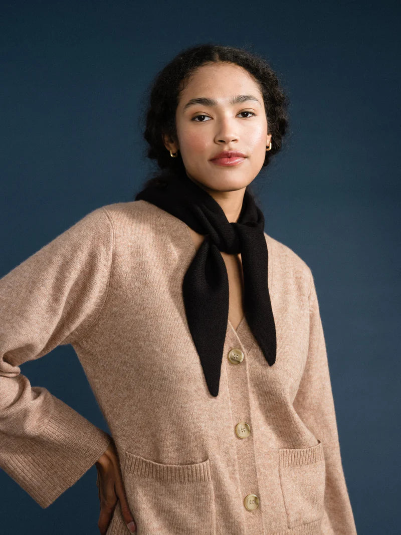 Cashmere Triangle Scarf — Black