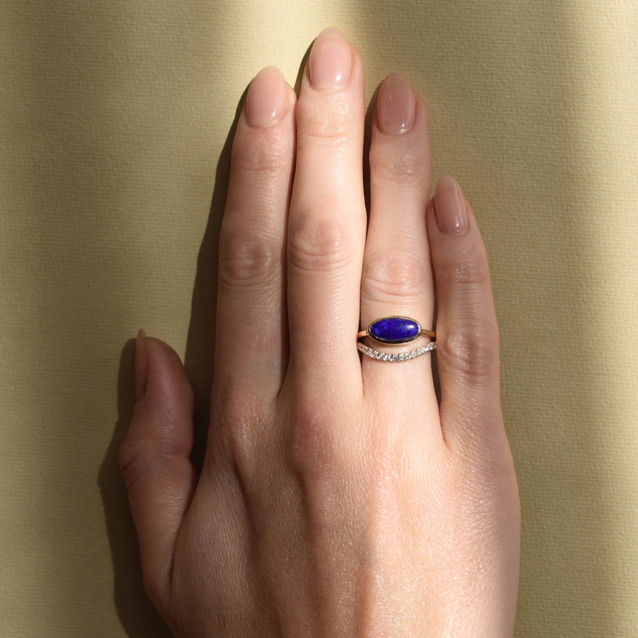 Hover Ring - Lapis + Lab Diamond — Lindsay Lewis Trunk Show