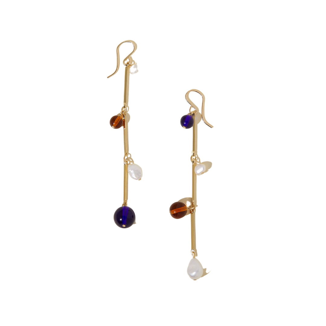 Fête Earrings - Blue 3"