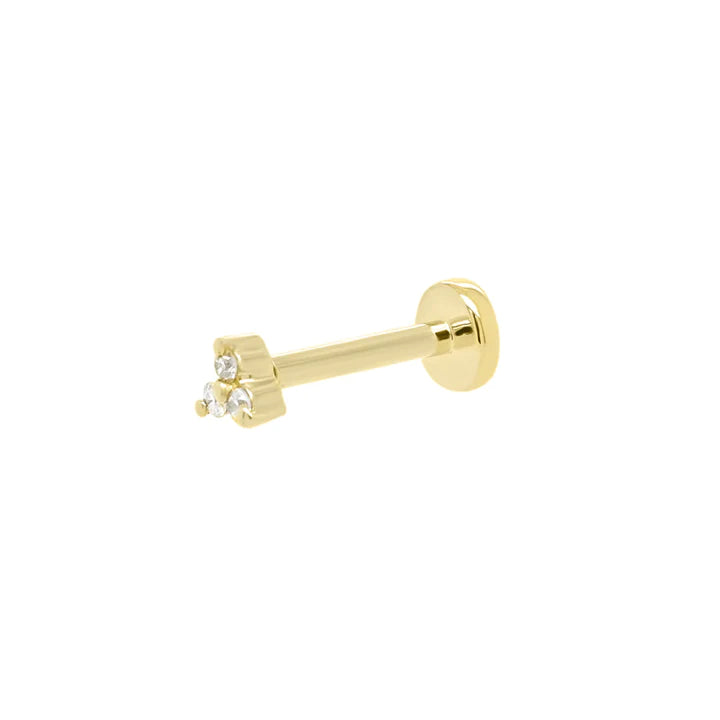Mini Diamond Cluster Threaded Flat Back Earring