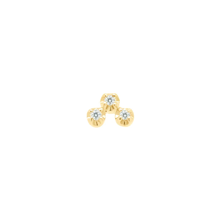 Mini Diamond Cluster Threaded Flat Back Earring