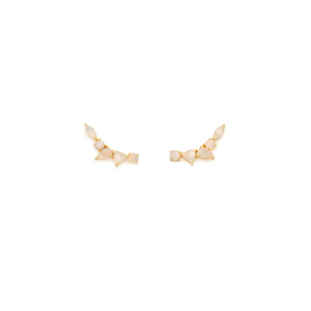 Mini Wing Ear Climbers - Moonstone