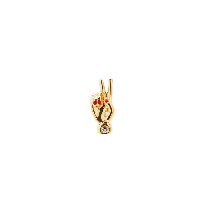 Peace Hand Threaded Flat Back Earring