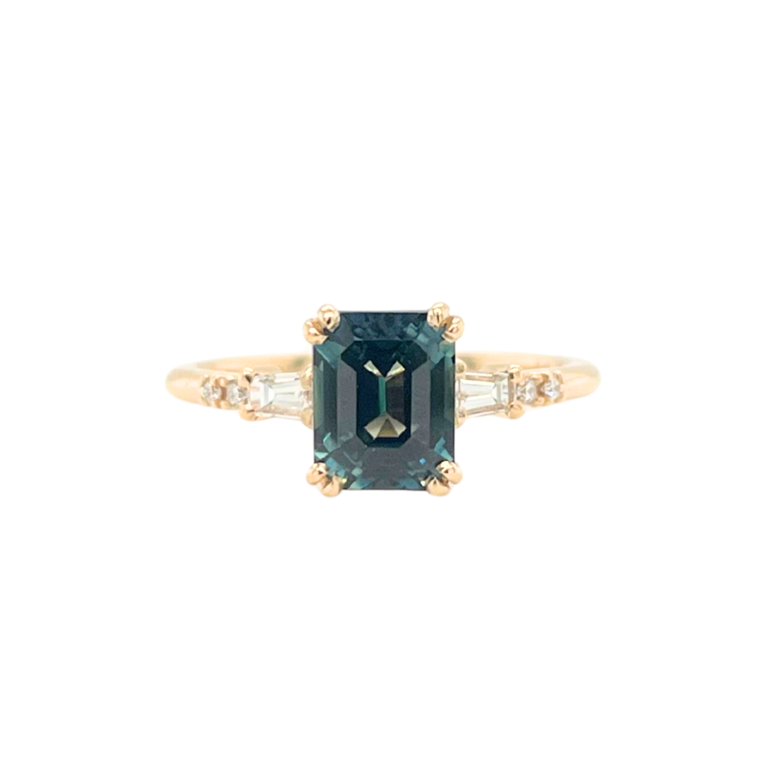 Peacock Teal Sapphire Sylvie Ring