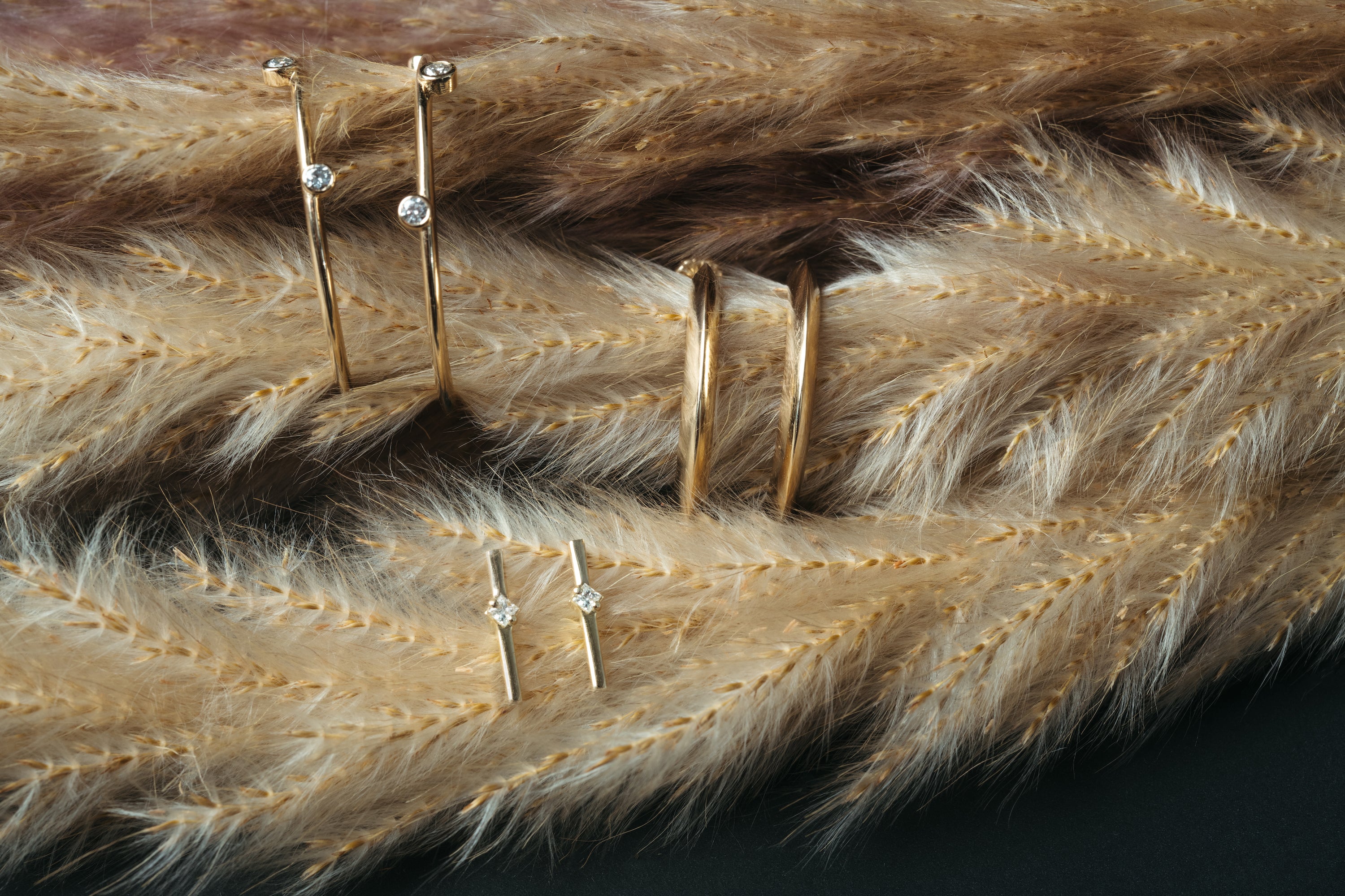 Princess Diamond Bar Earrings