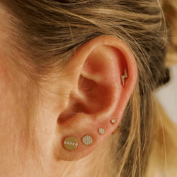 Mini Sun Threaded Flat Back Earring