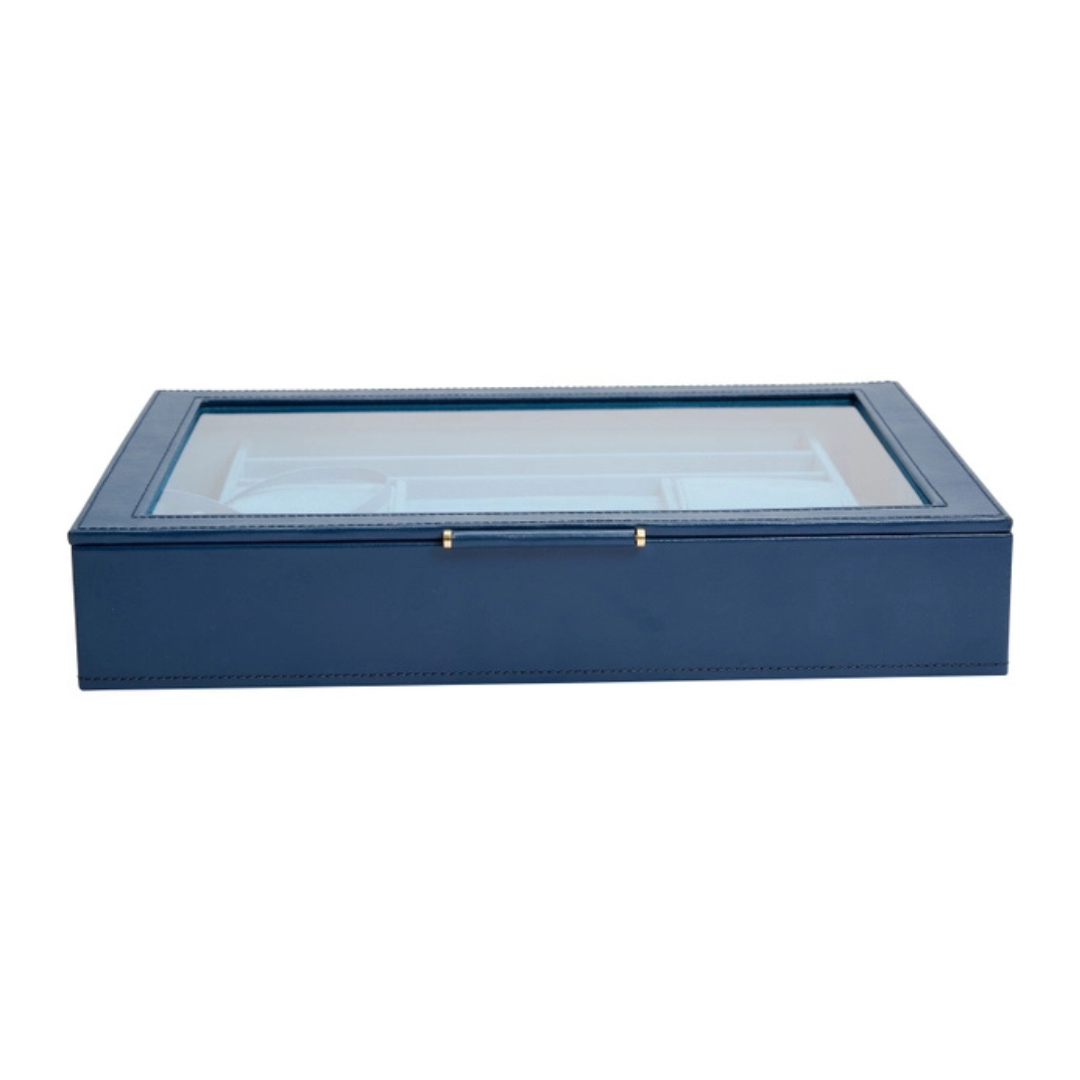 Sophia Jewelry Box with Window - Indigo