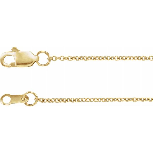 14K Gold 1mm Cable Chain