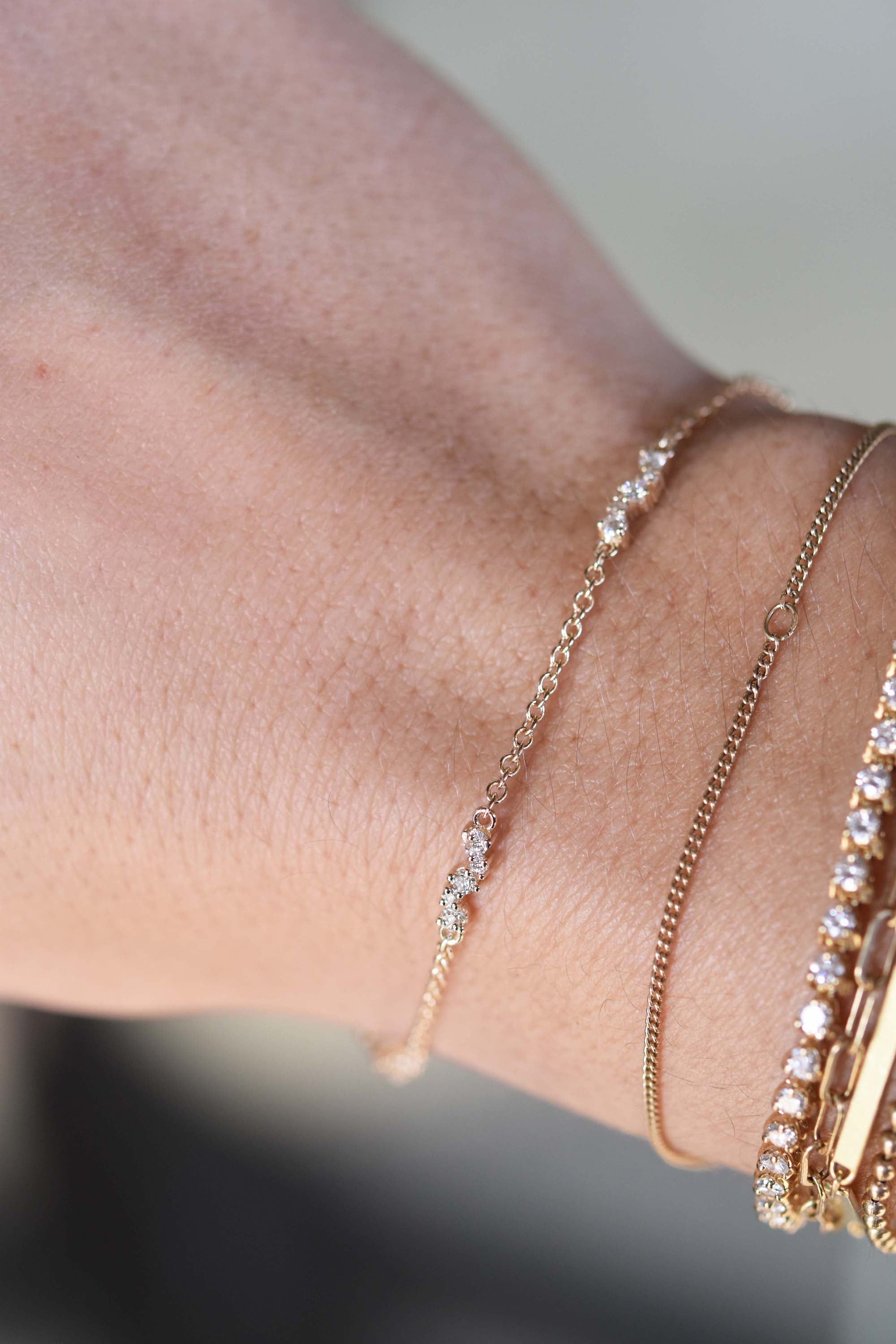Multi Diamond Cluster Bracelet