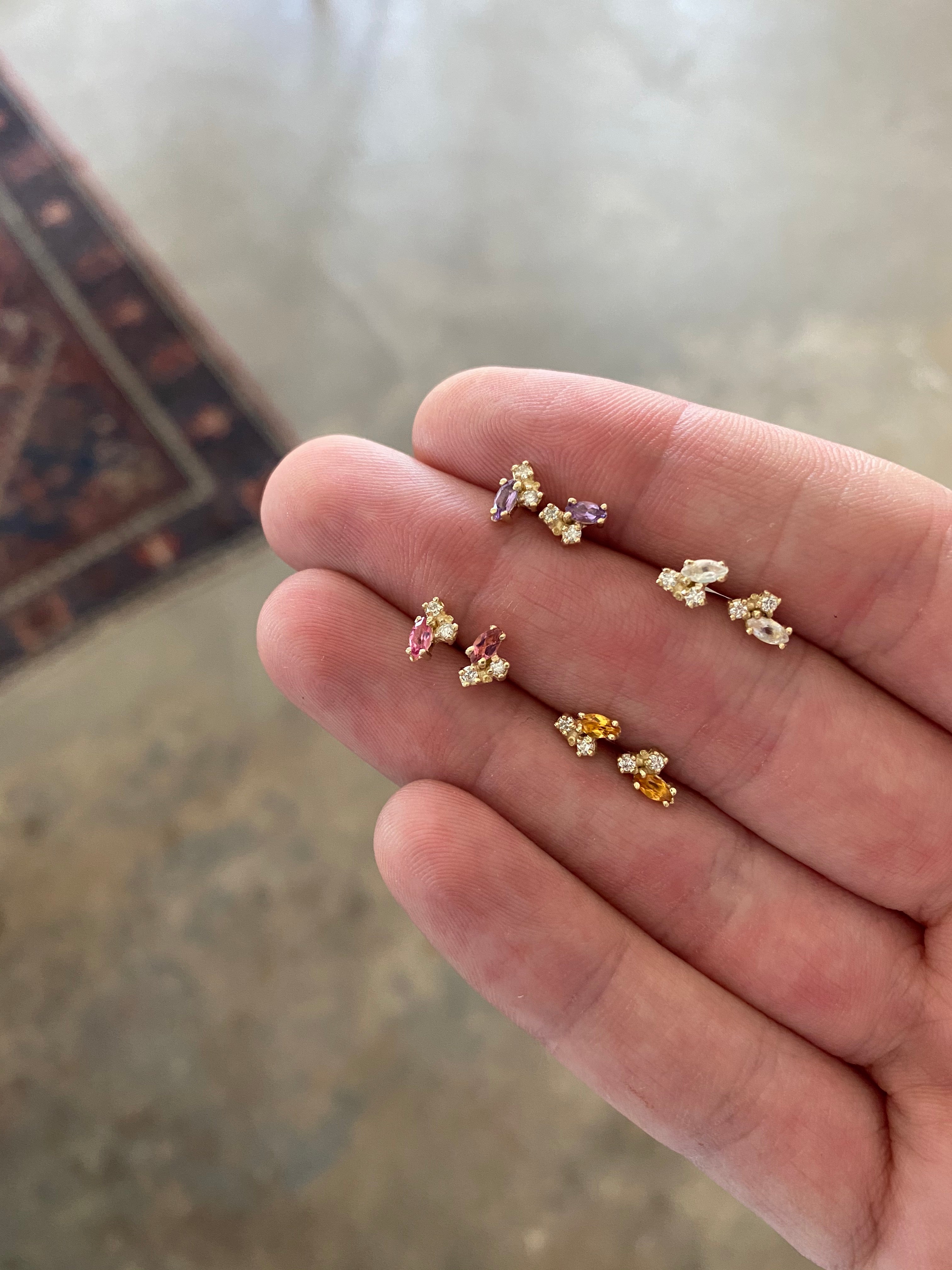 Birthstone Studs: Garnet (January)