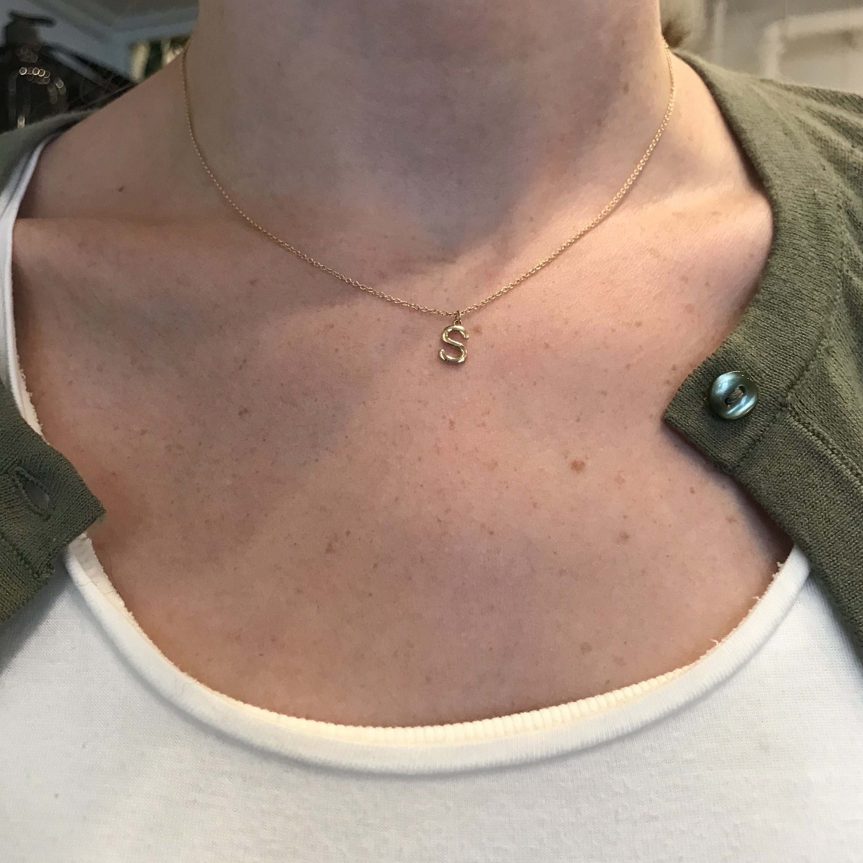 Mallory Shelter Jewelry Initial Gold Necklace