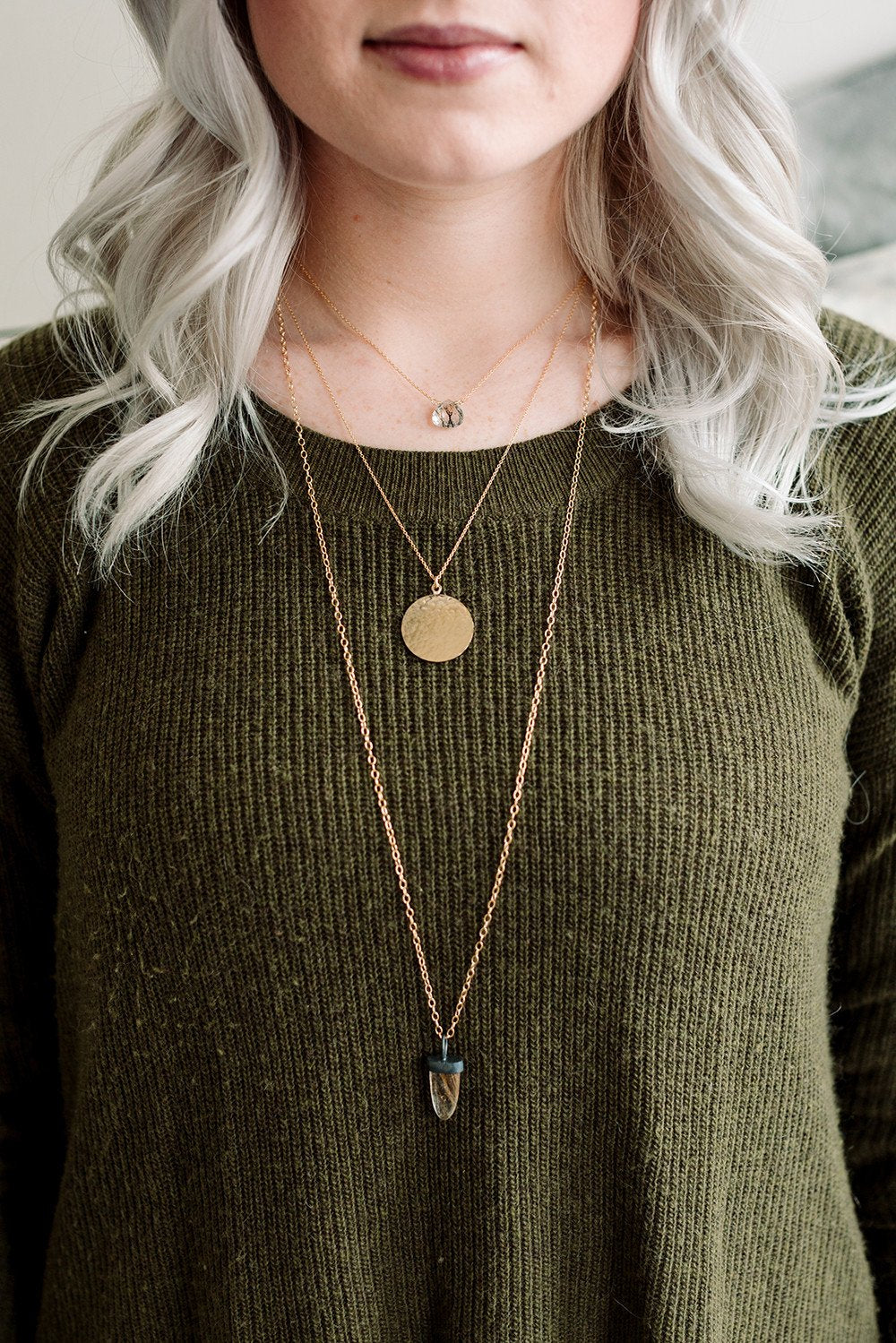 Hammered Disc Necklace - Shelter Jewelry Shop DC