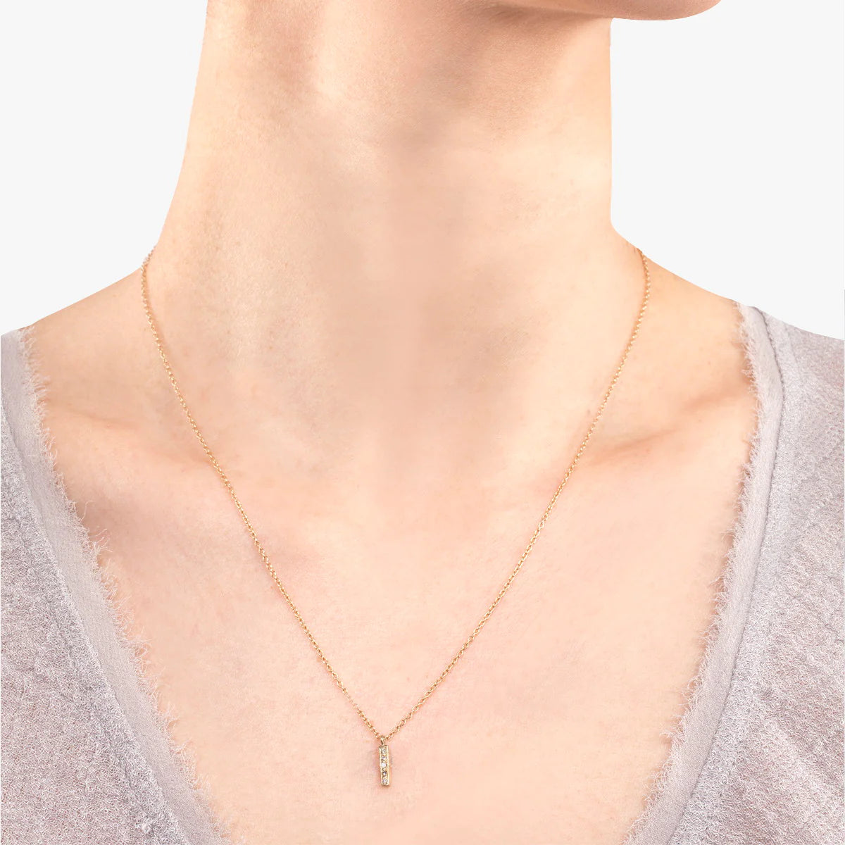 Small Diamond Bar Necklace