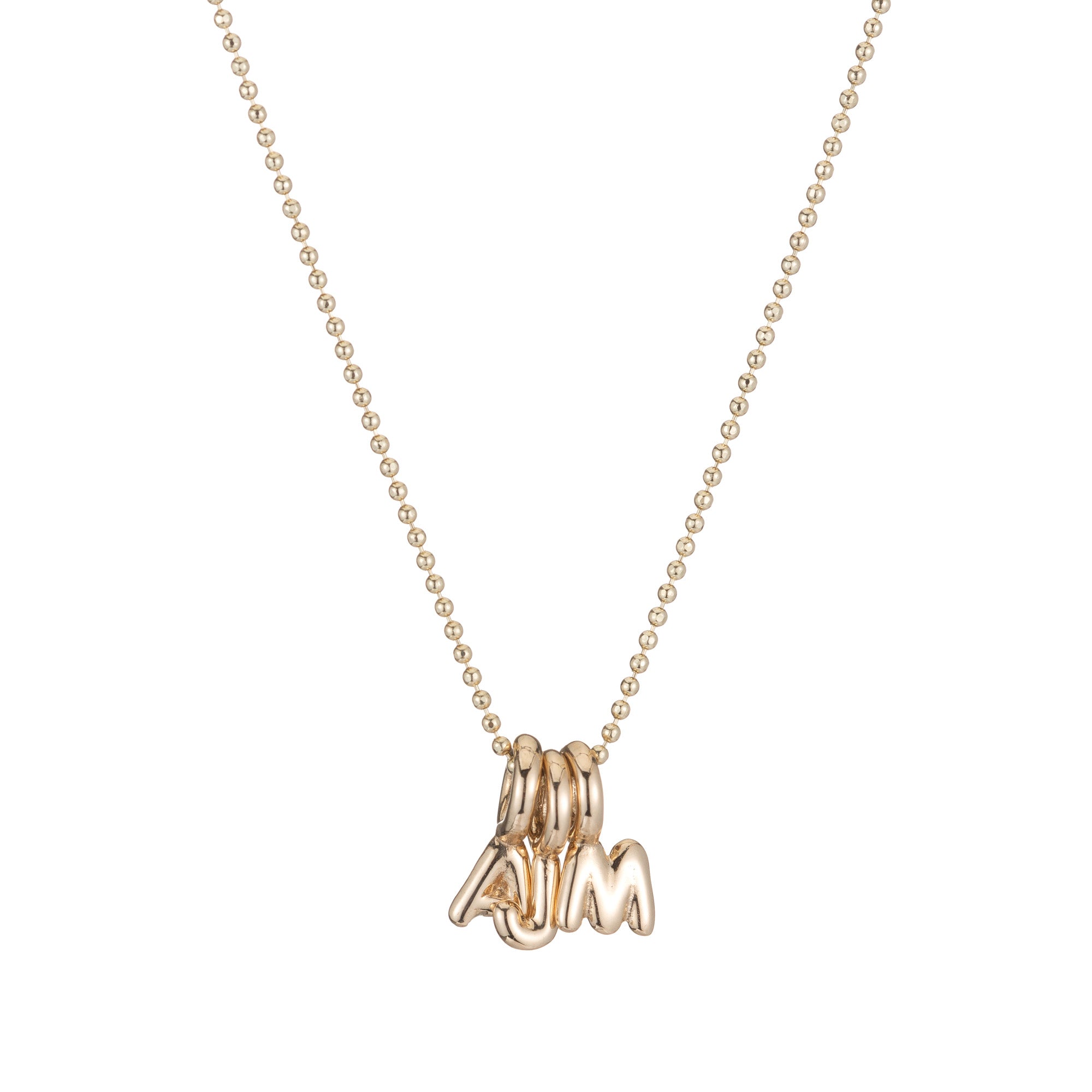 Mini Helium Initial Charm Necklace