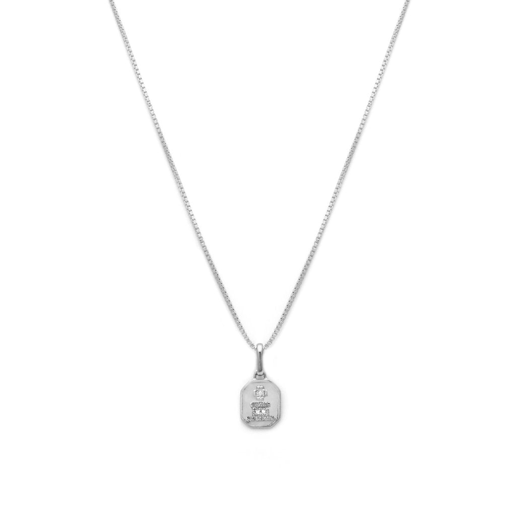 Love Token Necklace - Silver Square