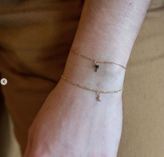 Welded Endless Bracelet - Gold Peace Sign Charm