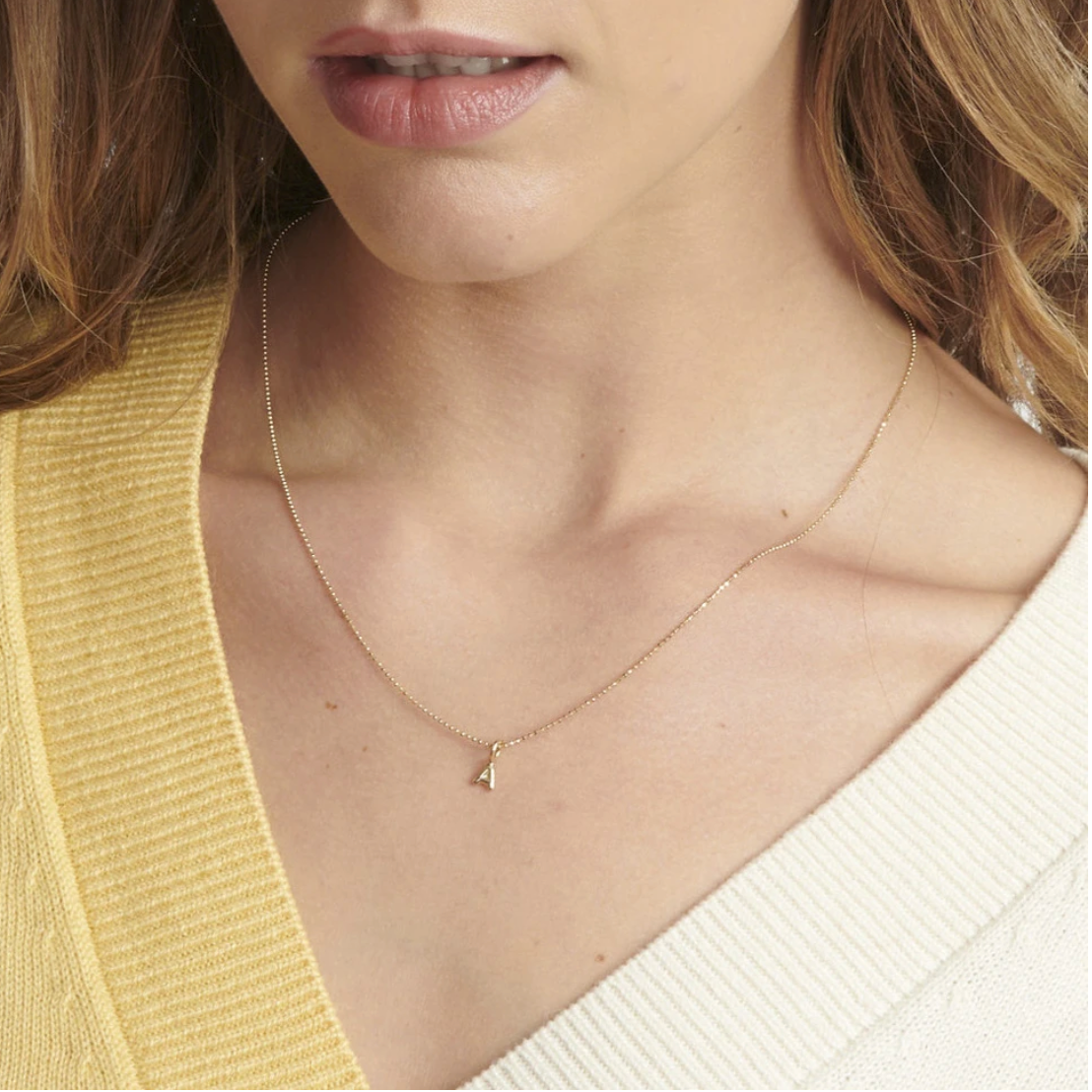 Mini Helium Initial Charm Necklace