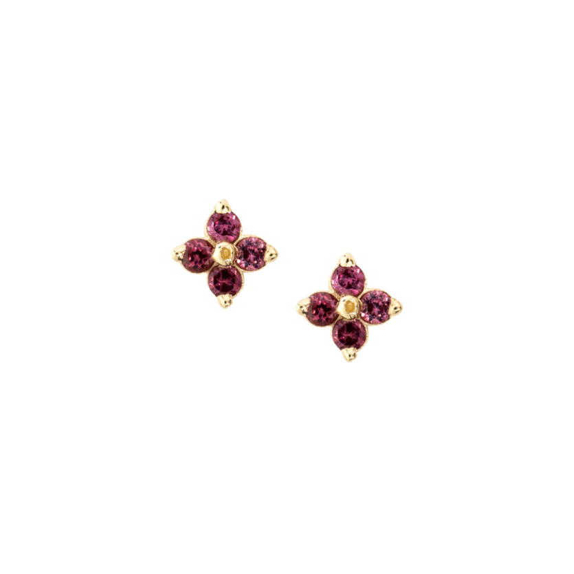Clover Studs - Raspberry