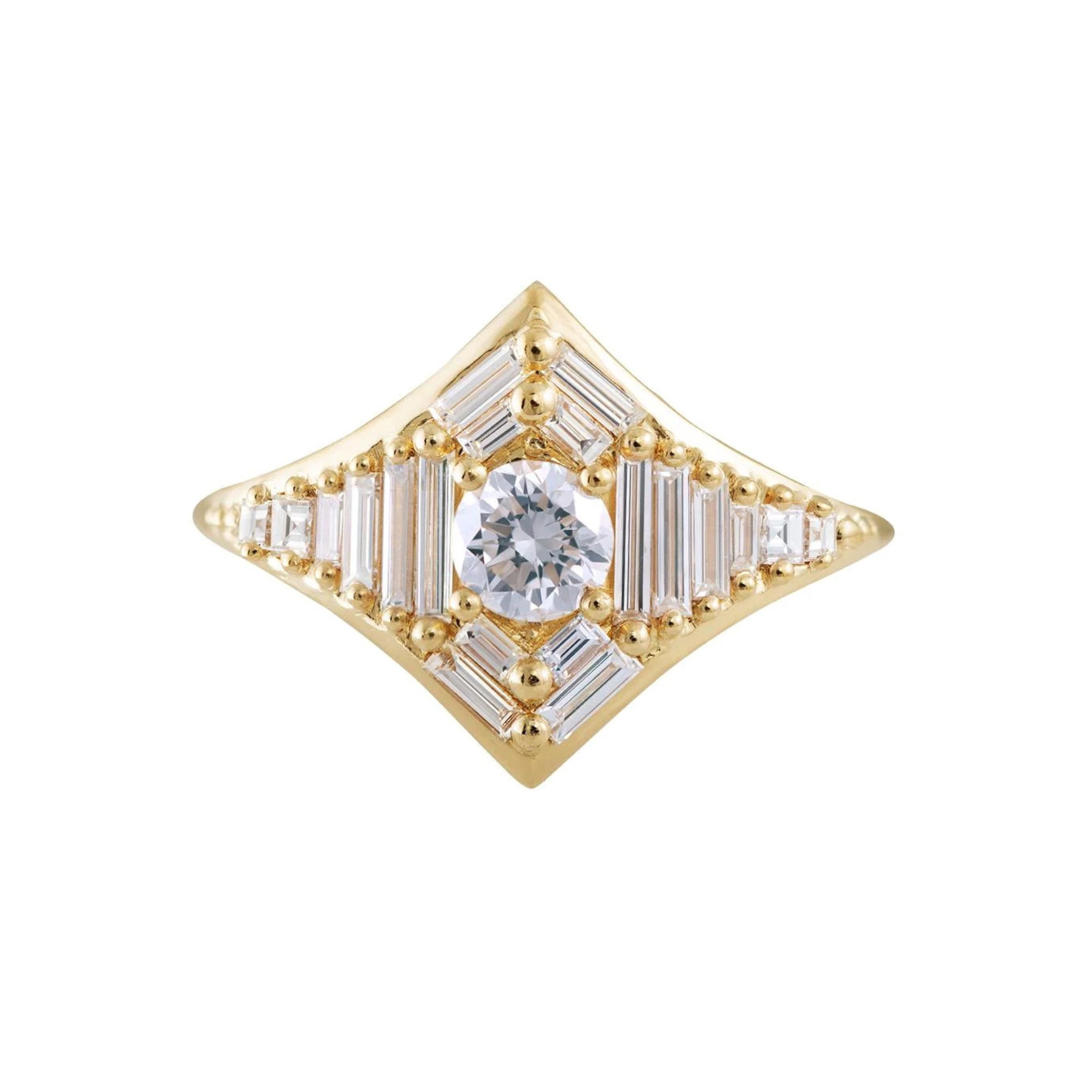 Baguette Diamond Star Ring