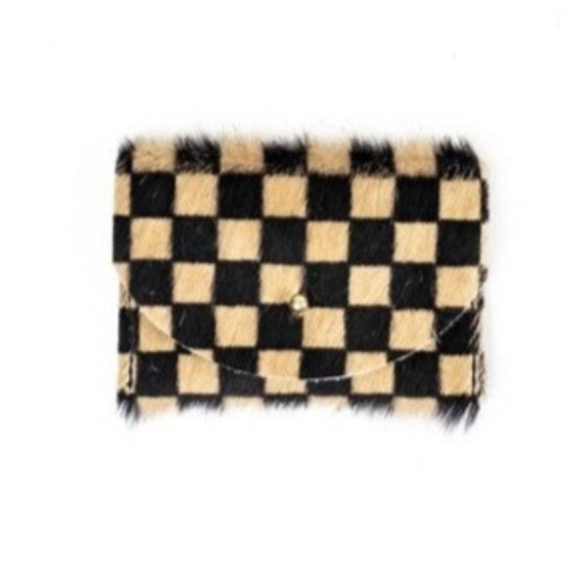 Tan Checkered Cardholder