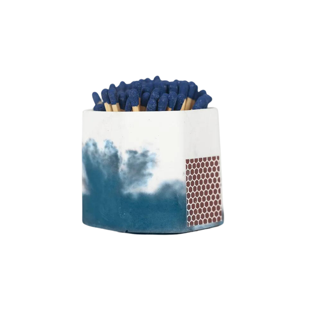 Navy and White Holder & Matches
