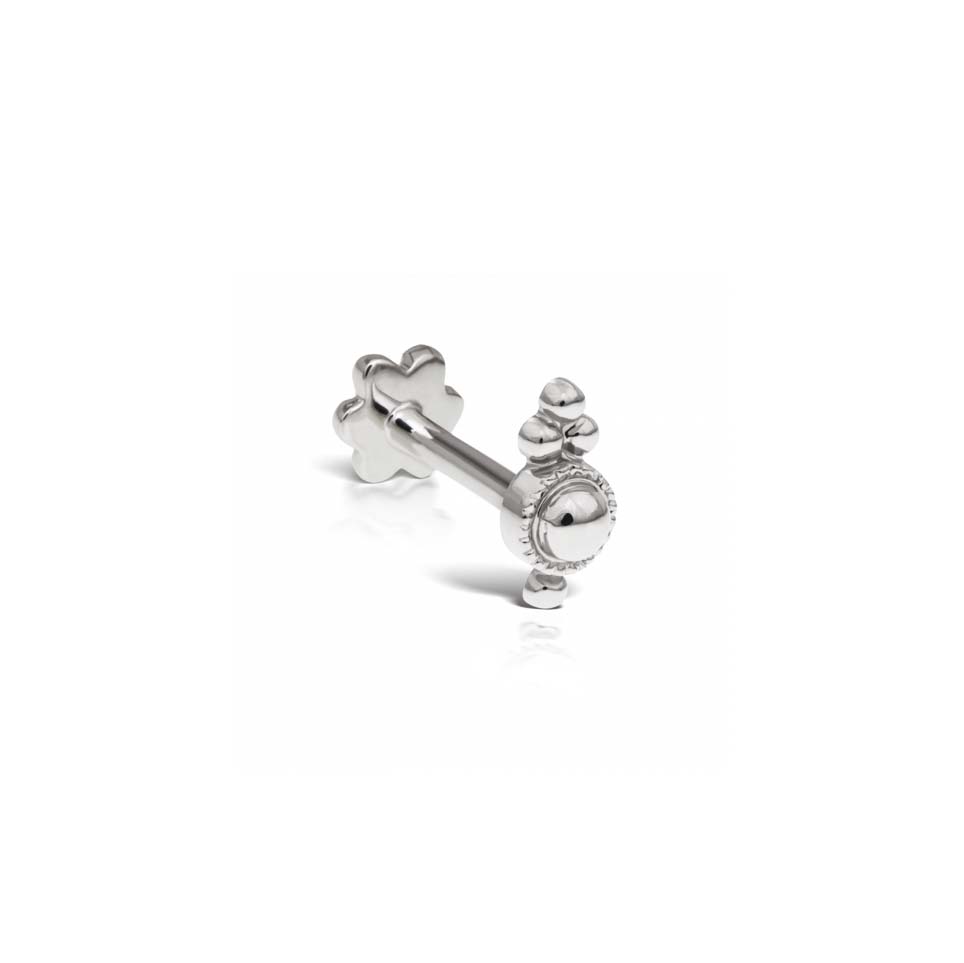 Four Ball Trinity Threaded Stud White Gold