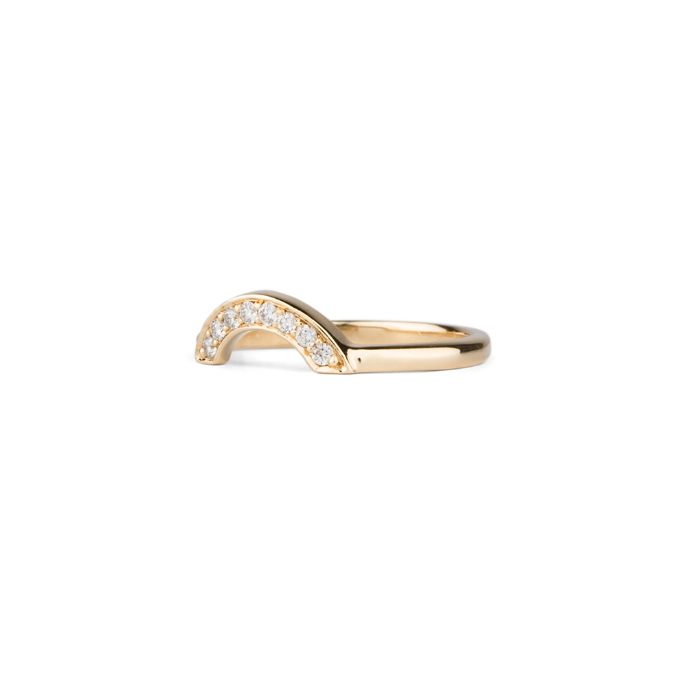 White Diamond Medium Pave Arch Band
