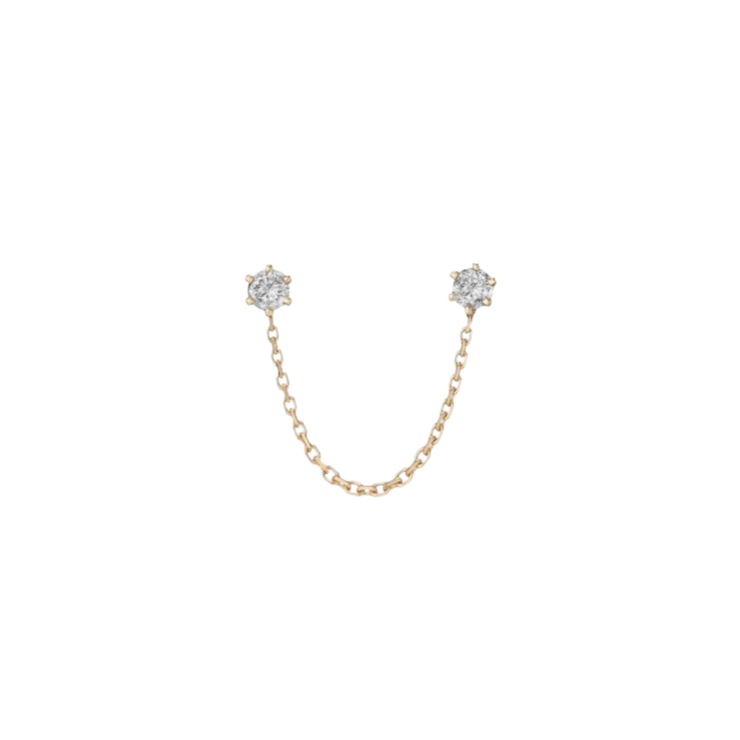 Double Grey Diamond Stud - Single