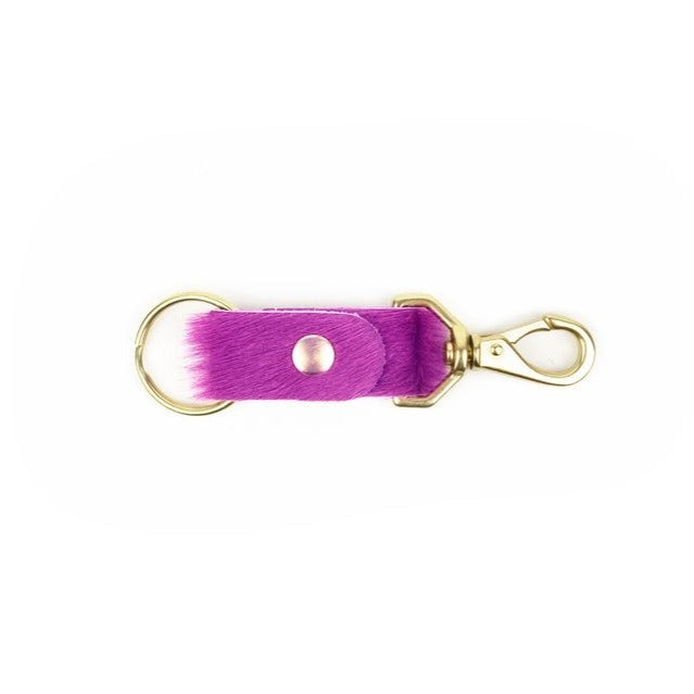 Fuchsia Cowhide Keychain