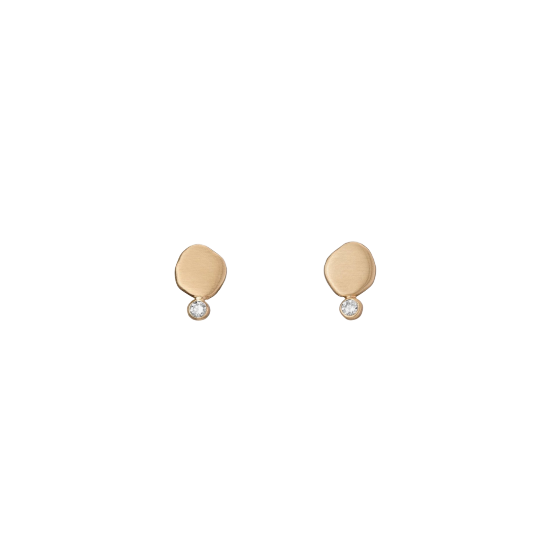 Diamond + Hammered Granule Stud