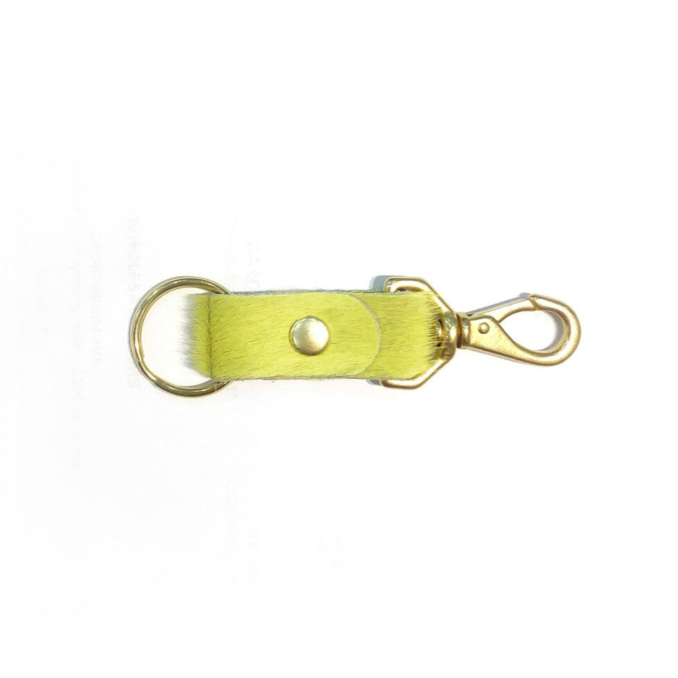 Lime Cowhide Keychain