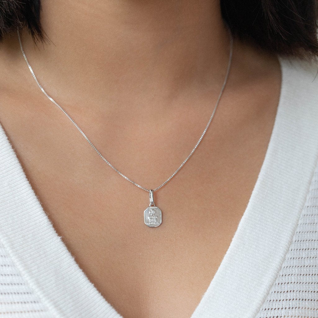 Love Token Necklace - Silver Square