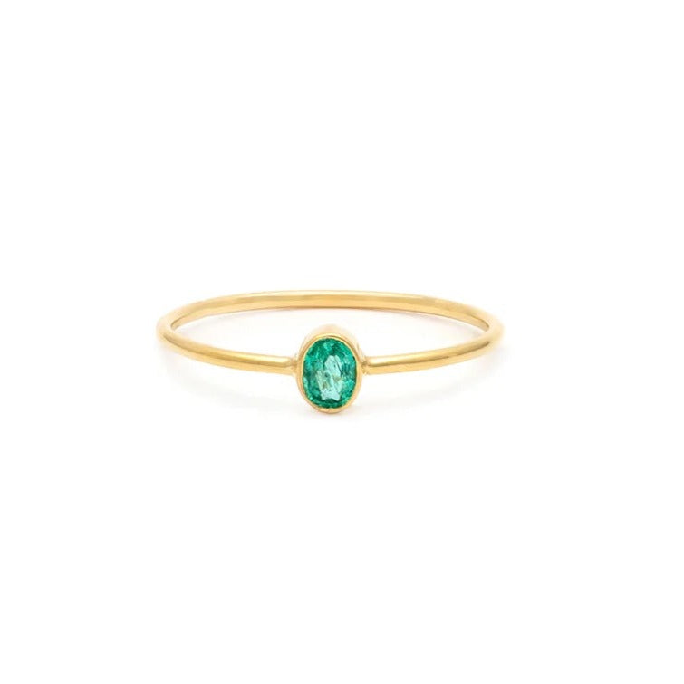 Petite Oval Emerald Ring