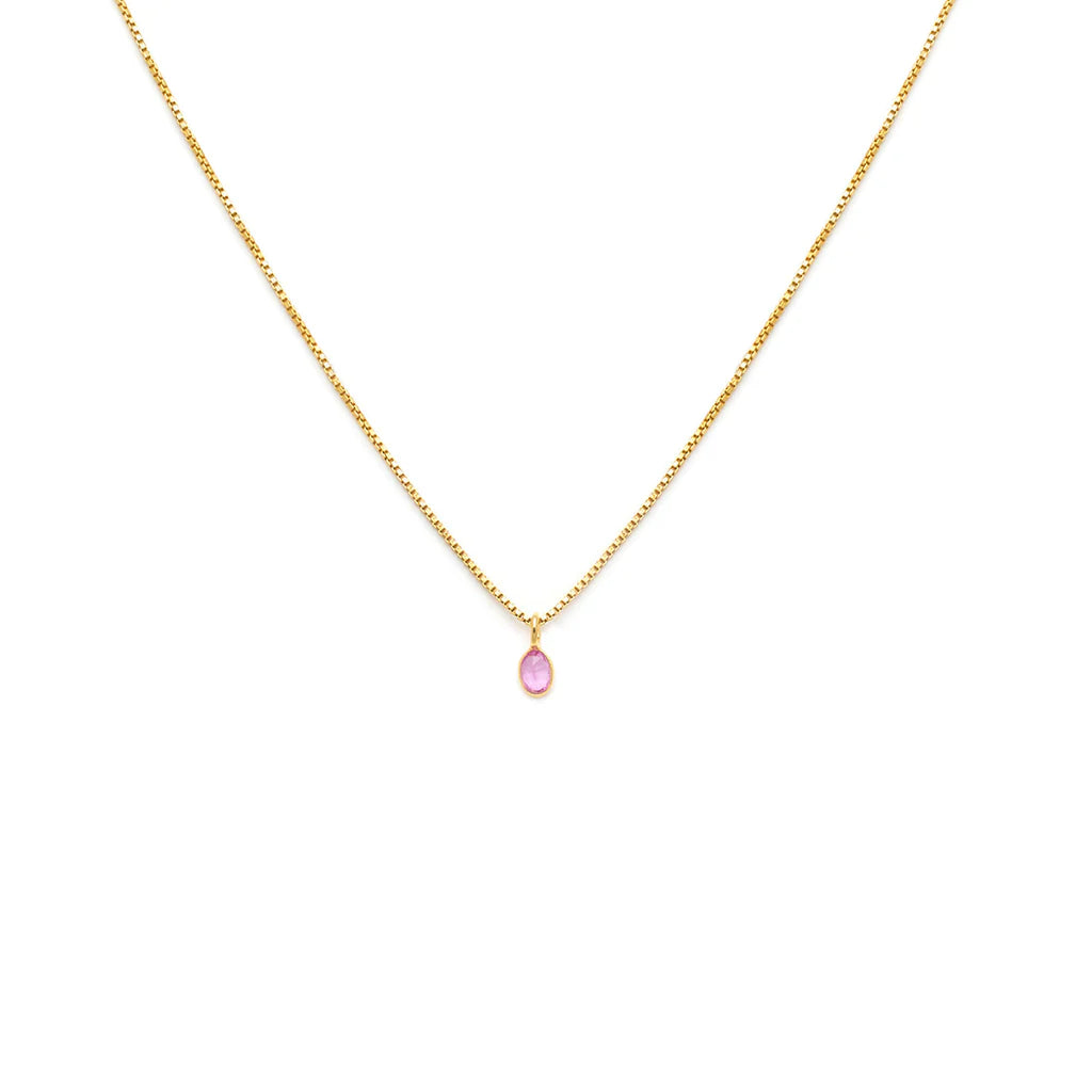 Sofia Slice Necklace - Pink Sapphire